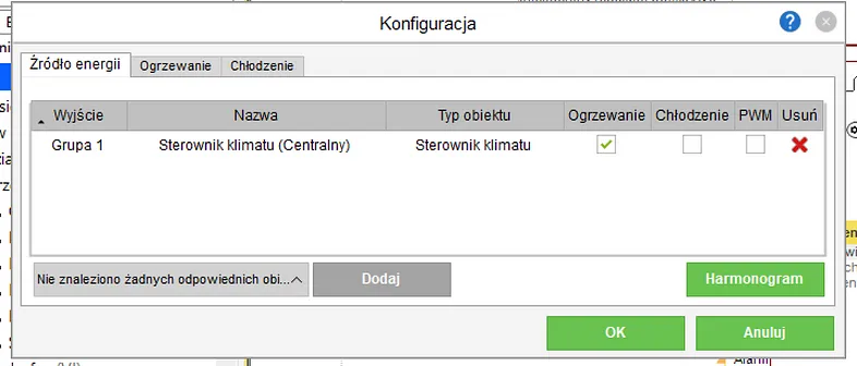 Konfiguracja ogrzewania